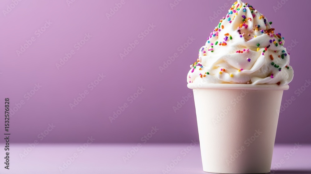 Aufkleber this image features a tempting soft-serve ice cream topped with vibrant sprinkles, presenting an inv