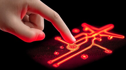 Finger Touching Futuristic Interactive Technology