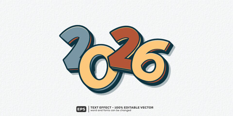 2026 Editable Text Effect _ 3D Cartoon Premium Font Template