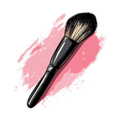 Makeup Brush illustration vector 2D flat, isolated on a white background.