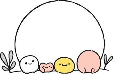 easter eggs with a frame