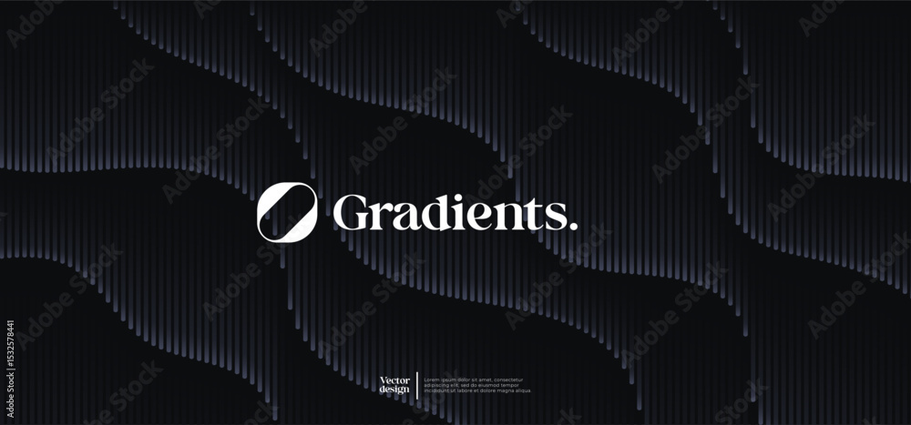 Poster wavy linear pattern with gradient texture. vector presentation template.