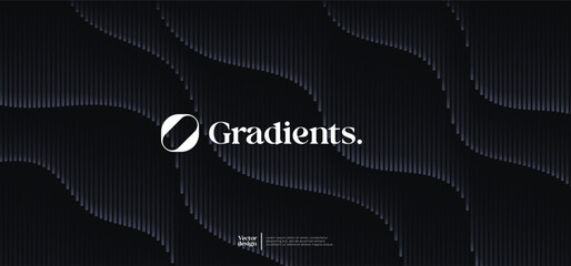 Wavy linear pattern with gradient texture. Vector presentation template. 