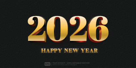Happy New Year 2026 Editable Text Effect _ 3D Cartoon Premium Font Template