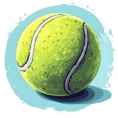 Minimalist Flat Design 2D Tennis Ball Icon with Transparent Background for Modern Branding