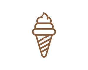 Vector line drawing of ice cream logo