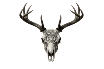 Ornate deer skull graphic