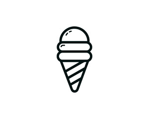 Simple outlined vector symbol of ice cream
