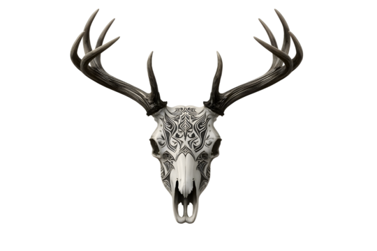 Ornate deer skull graphic