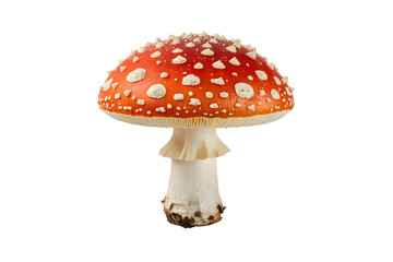 Obraz premium Single red mushroom with white spots