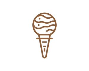 Linear ice cream logo for brand identity