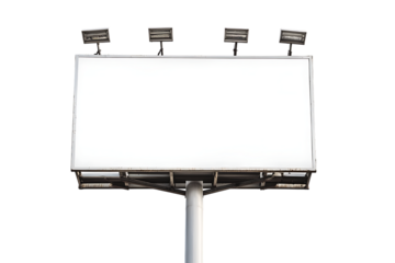Blank billboard isolated on transparent background