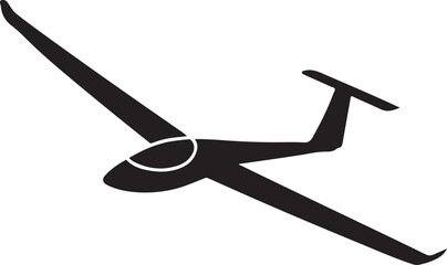 Glider Airplane Silhouette Vector Illustration