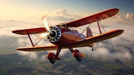 A photo of a biplane performing aerobatic maneuvers