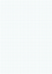 vector A4 blue squared grid paper on white background.