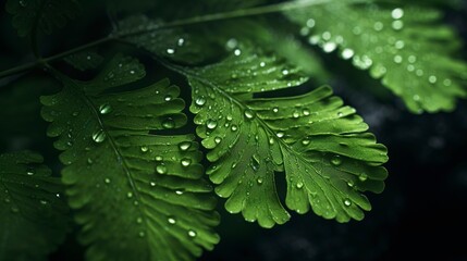 A photo of a closeup of a ginkgo or fern leaf.