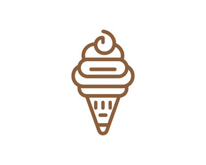 Simple branding logo with ice cream lines