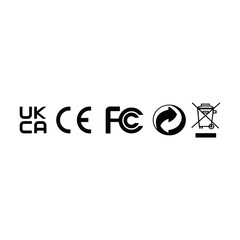 UKCA CE FCC RECYCLE ARROW WEEE VECTOR ICON SIGN LOGO SYMBOL
