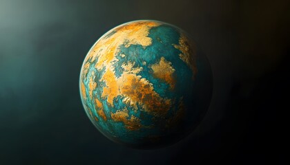 Fototapeta premium A colorful, alien planet with intricate surface textures.
