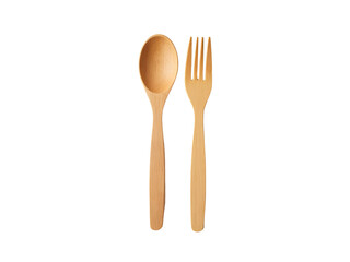 Rustic Kitchen Essentials: A minimalist still life showcases the simple elegance of a wooden spoon and fork, perfect for culinary projects and everyday meals.PNG file 