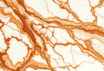 Fototapeta premium Intricate brown veins swirl across pristine white marble, surface, interior