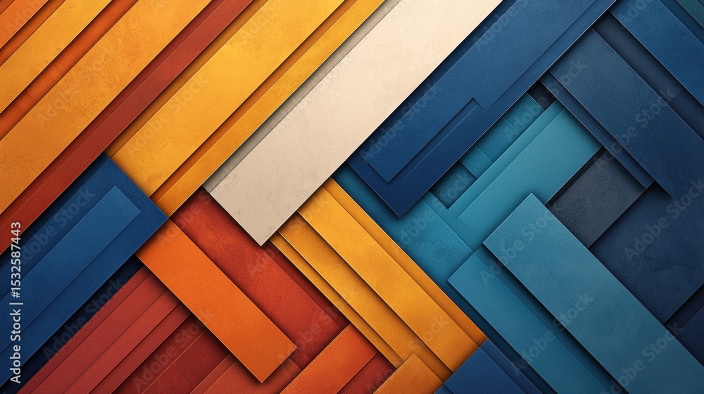 Poster abstract layers of colorful shapes form a vibrant backdrop showcasing a unique combination of warm a