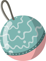 Wave Pattern Teal Christmas Ball

