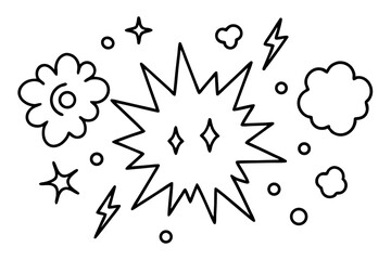 Minimal Comic Style Icon Pack – Hand-drawn Manga Emotion & Action Elements