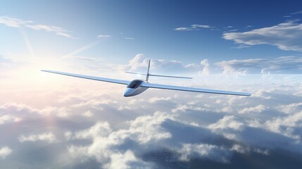 A photo of a glider soaring in the sky.