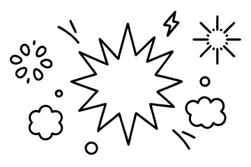 Minimal Comic Style Icon Pack – Hand-drawn Manga Emotion & Action Elements