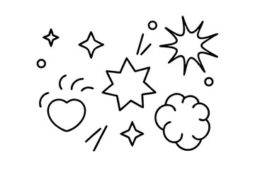 Minimal Comic Style Icon Pack – Hand-drawn Manga Emotion & Action Elements