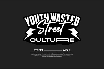 Naklejka premium Vector streetwear design ideas concept vector graphic tee design suitable for printing