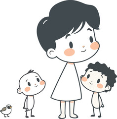 happy children with a heart