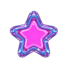 Set of Y2K Star Icons in Black and White Line Art. Retrofuturistic Graphic Elements.