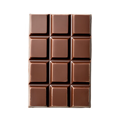 A dark chocolate bar isolated on transparent background