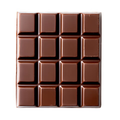 A dark chocolate bar isolated on transparent background