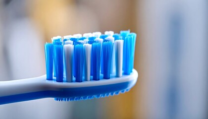 Close-up toothbrush bristles