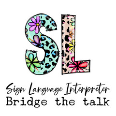 SL Sign Language Interpreter Bridge the Talk Colorful Design