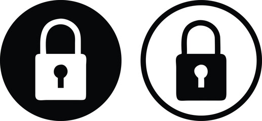 Padlock icon set. Vector illustration