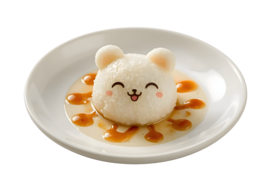 Cute bear-shaped food on a plate - Powered by Adobe