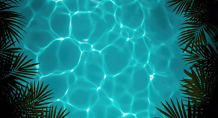 Palm leaves on water