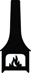 Fireplace simple icon vector
