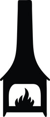 Fireplace simple icon vector