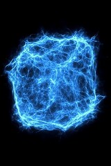 Abstract glowing blue cube