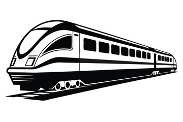 Vector Illustration of a Modern HighSpeed Train with Sleek Design and Dynamic Lines