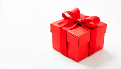 Celebrating joy a bright red gift box ready for special occasions on elegant marble background