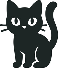 Obraz premium Black cat silhouette. 
