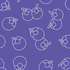 Outline Vector Mangosteen Pattern Repeat Seamless for Wallpaper Background Cover Packaging