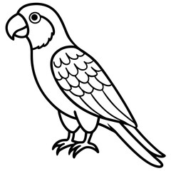 Parrot Pixel line art vector