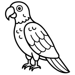 Parrot Pixel line art vector